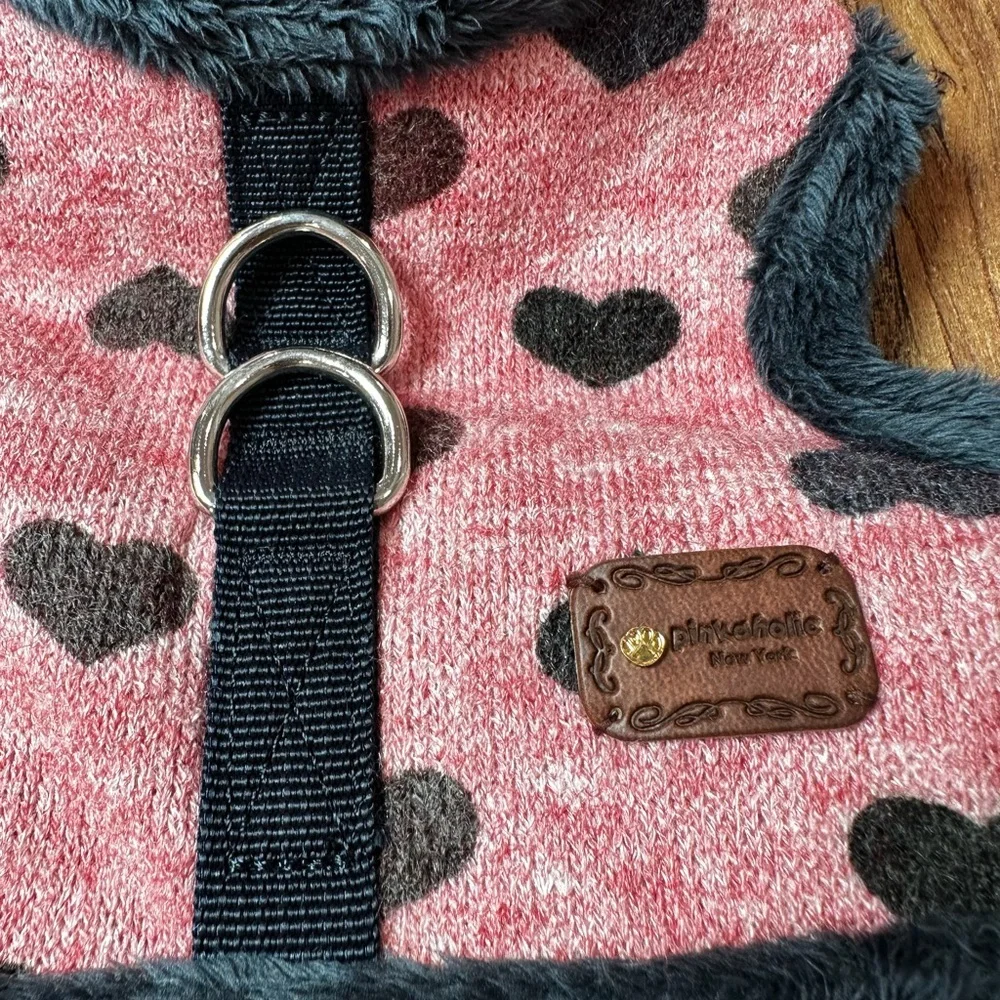 Pink Heart Patterned Dog Vest